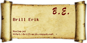 Brill Erik névjegykártya